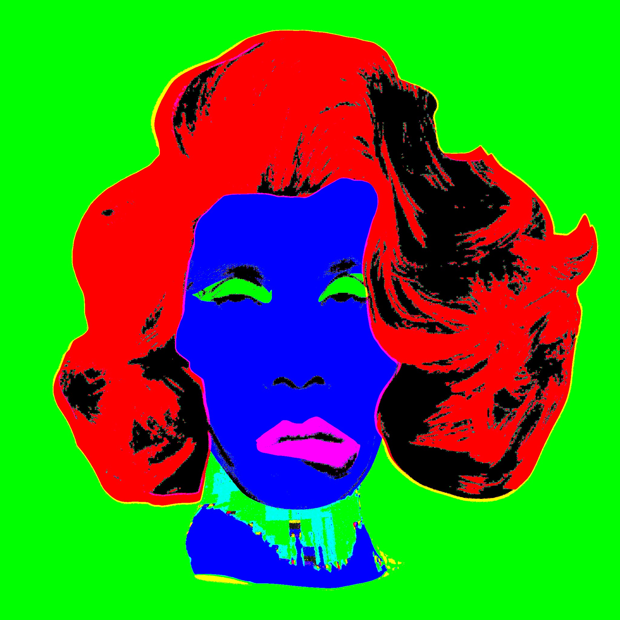 Red, Blue, Lime & Magenta 2018 Self-portrait Series