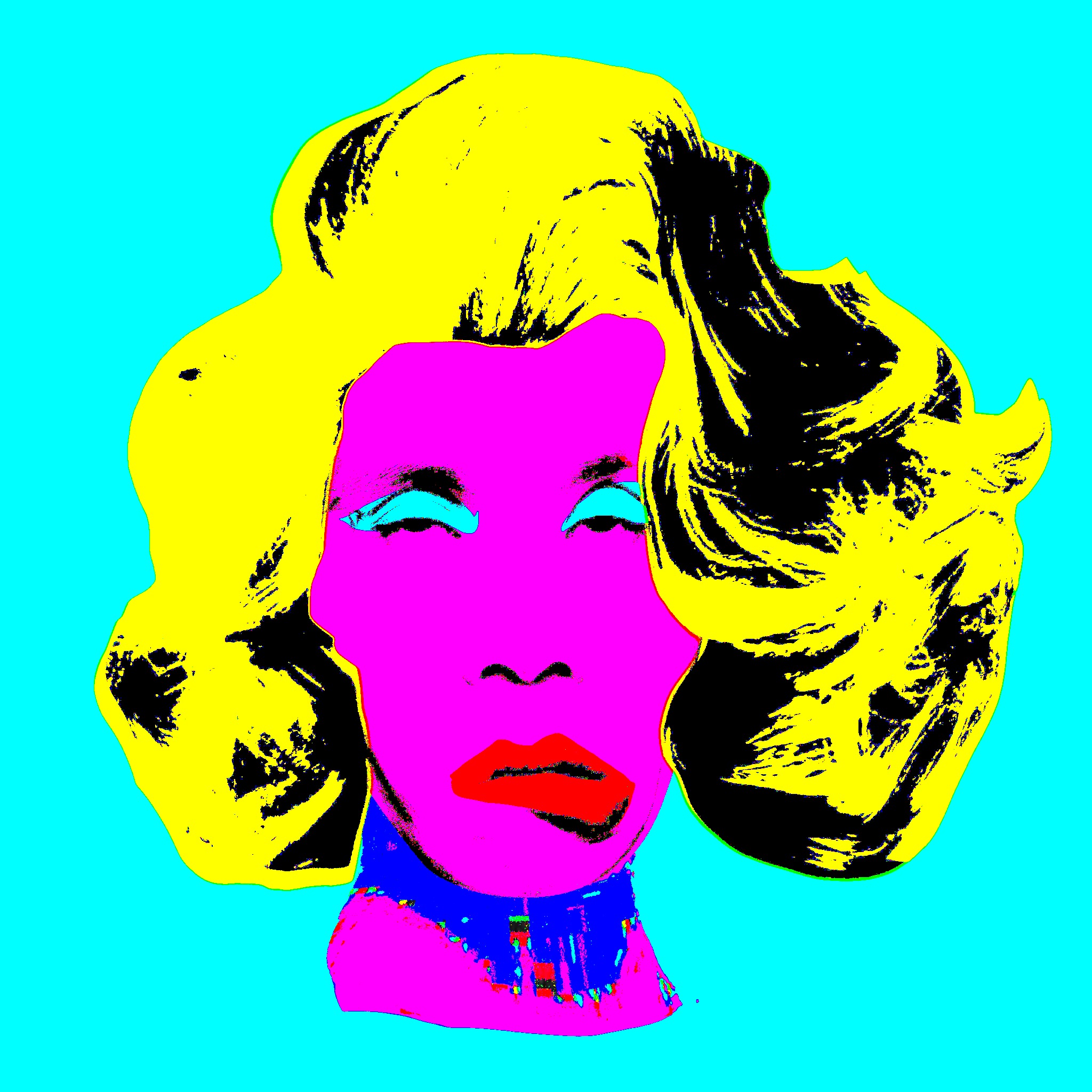 Aqua, Yellow, and Fuchsia 2018 Self-portrait Series